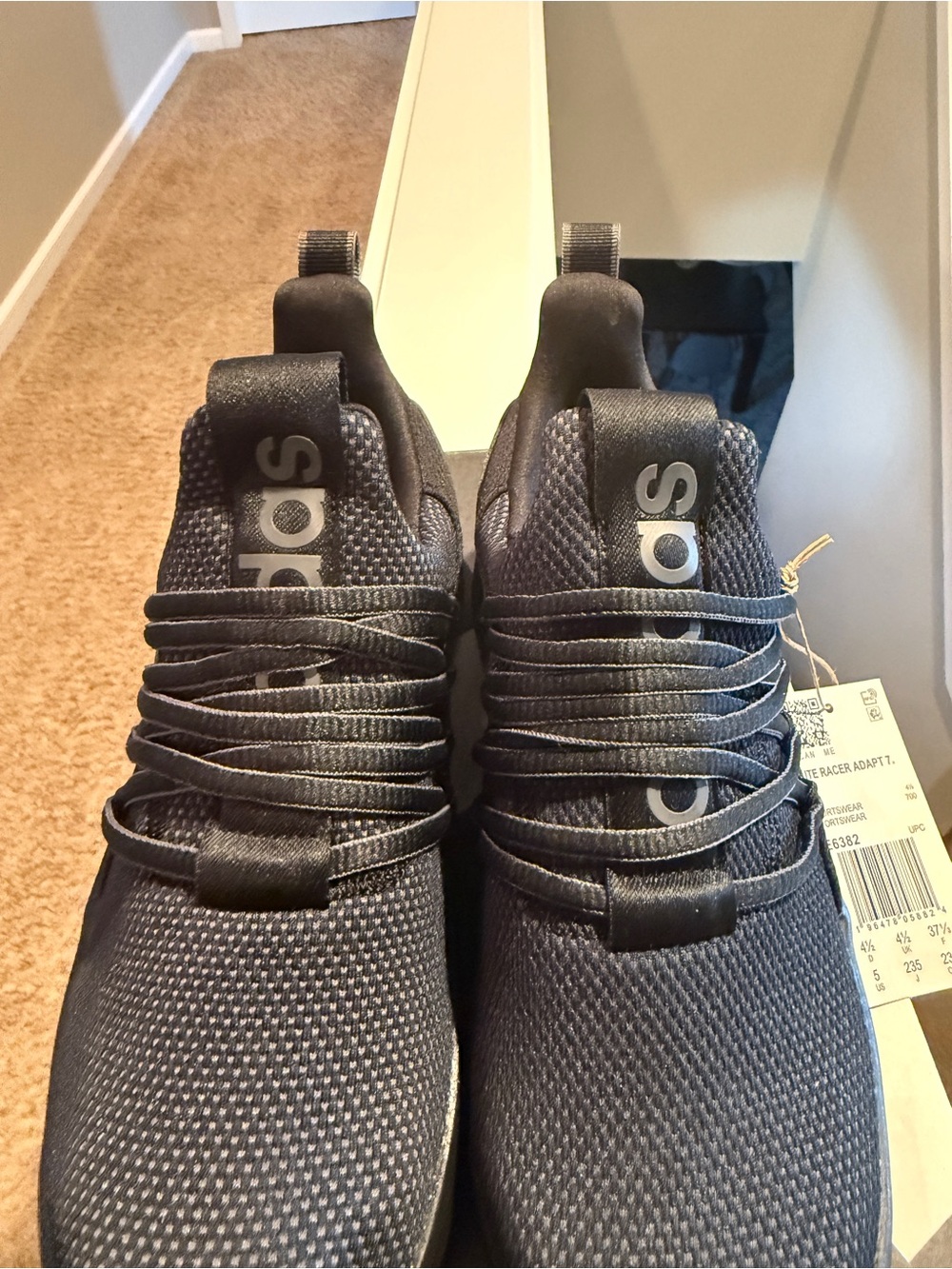 adidas lite racer Kids Black Slip-On Sneakers size 5 NIB - Picture 7 of 8